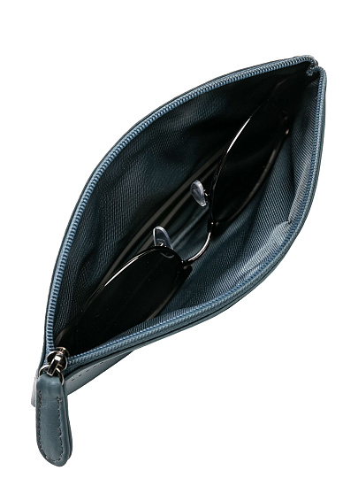 Очечник Dr.Koffer из натуральной кожи голубой