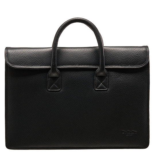 Деловая сумка Dr.Koffer из натуральной кожи черная