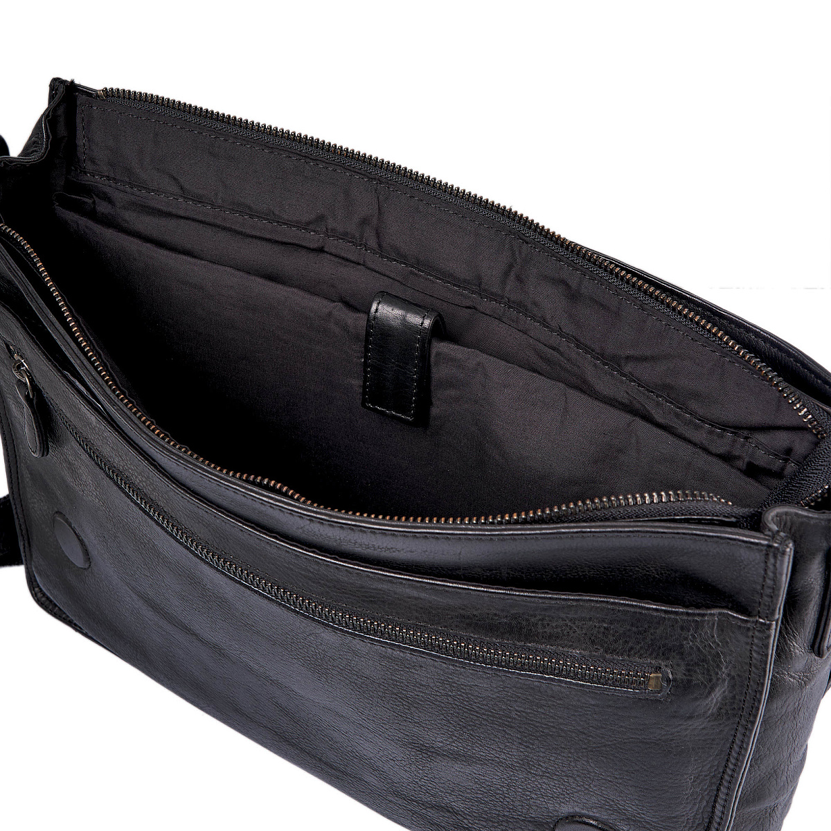 Сумка через плечо Dr.Koffer из натуральной кожи черная