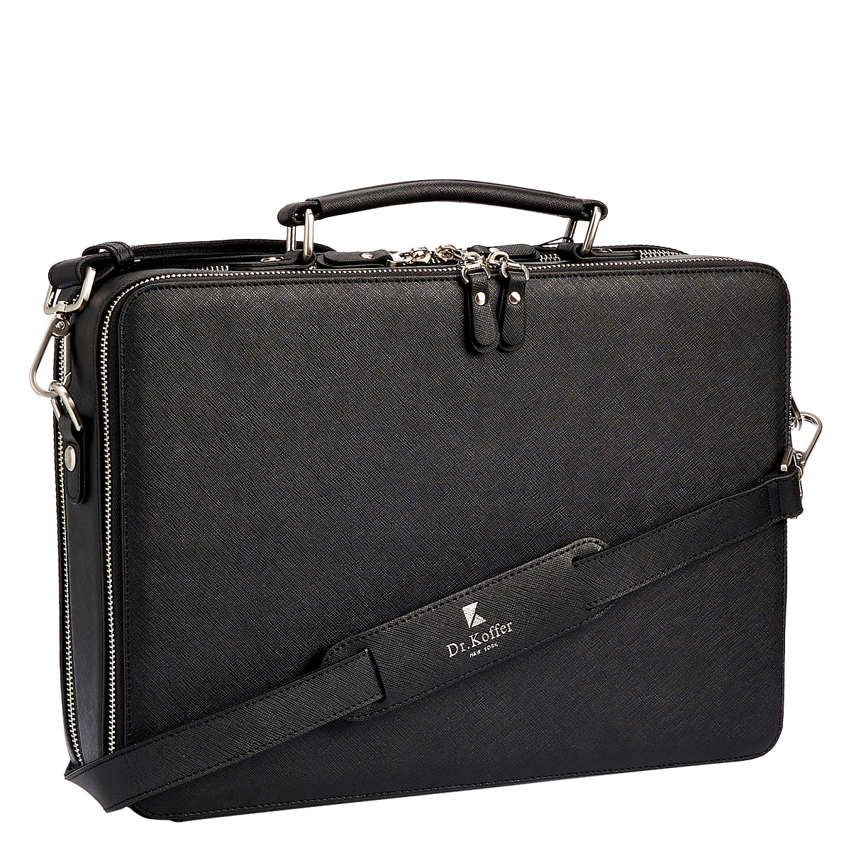 Деловая сумка Dr.Koffer из натуральной кожи черная