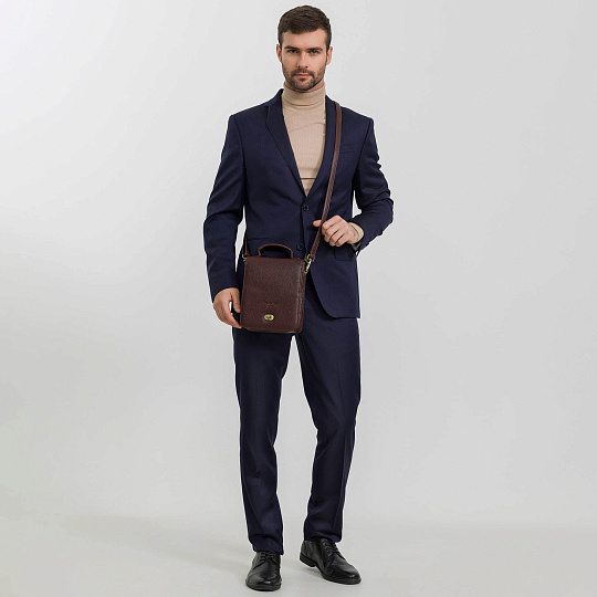 Сумка через плечо Dr.Koffer из натуральной кожи коричневая