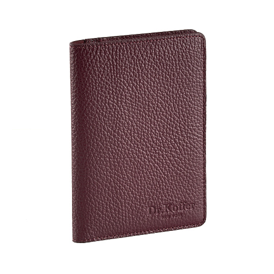 Обложка для паспорта Dr.Koffer из натуральной кожи бордо