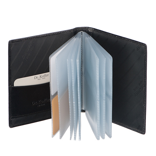 Визитница Dr.Koffer из натуральной кожи черная