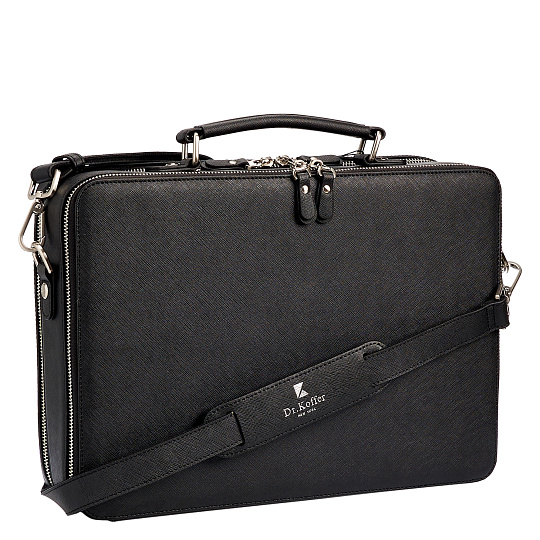Деловая сумка Dr.Koffer из натуральной кожи черная