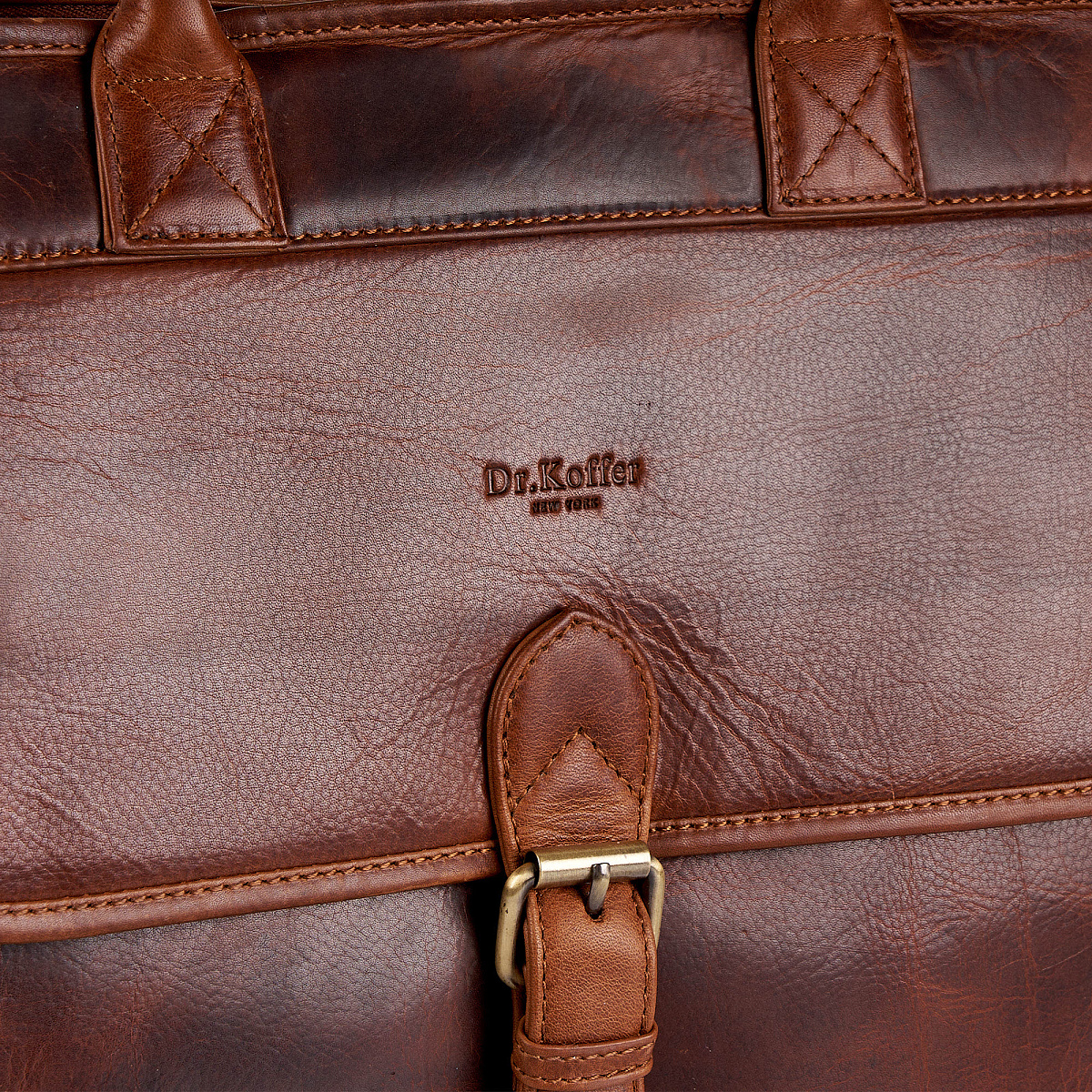 Деловая сумка Dr.Koffer из натуральной кожи коричневая