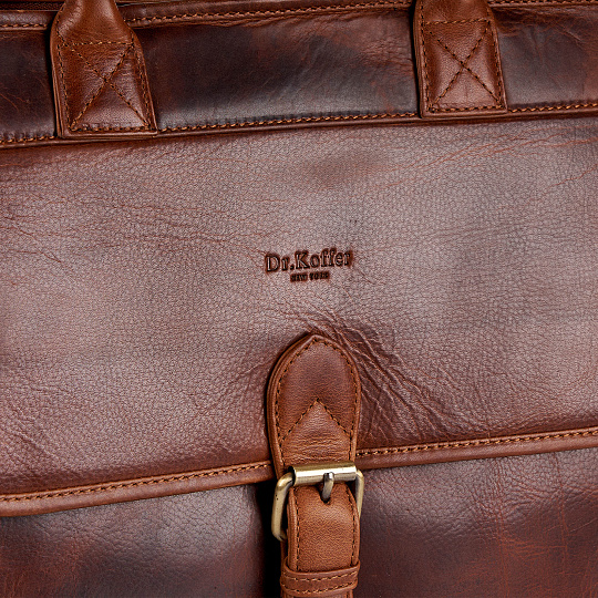 Деловая сумка Dr.Koffer из натуральной кожи коричневая