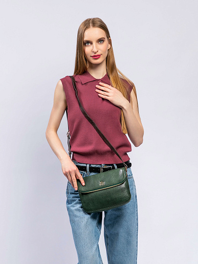 Женская сумка Dr. Koffer из натуральной кожи зеленая