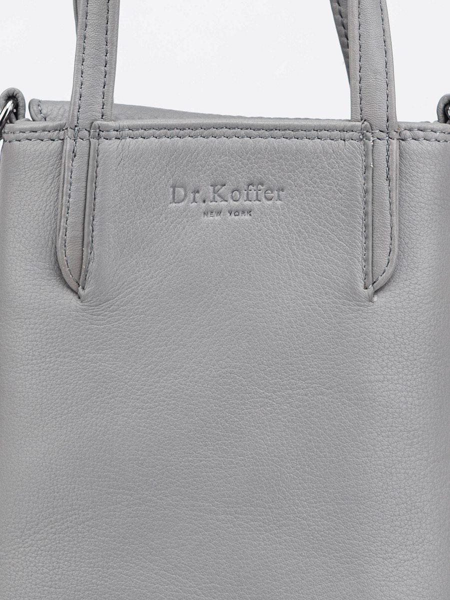 Сумка через плечо Dr.Koffer из натуральной кожи серая