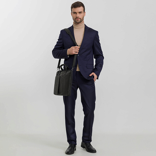 Деловая сумка Dr.Koffer из натуральной кожи черная