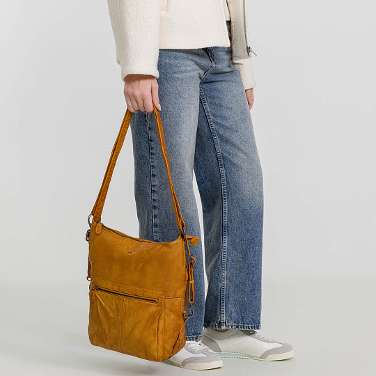 Сумка через плечо Dr.Koffer из натуральной кожи коричневая