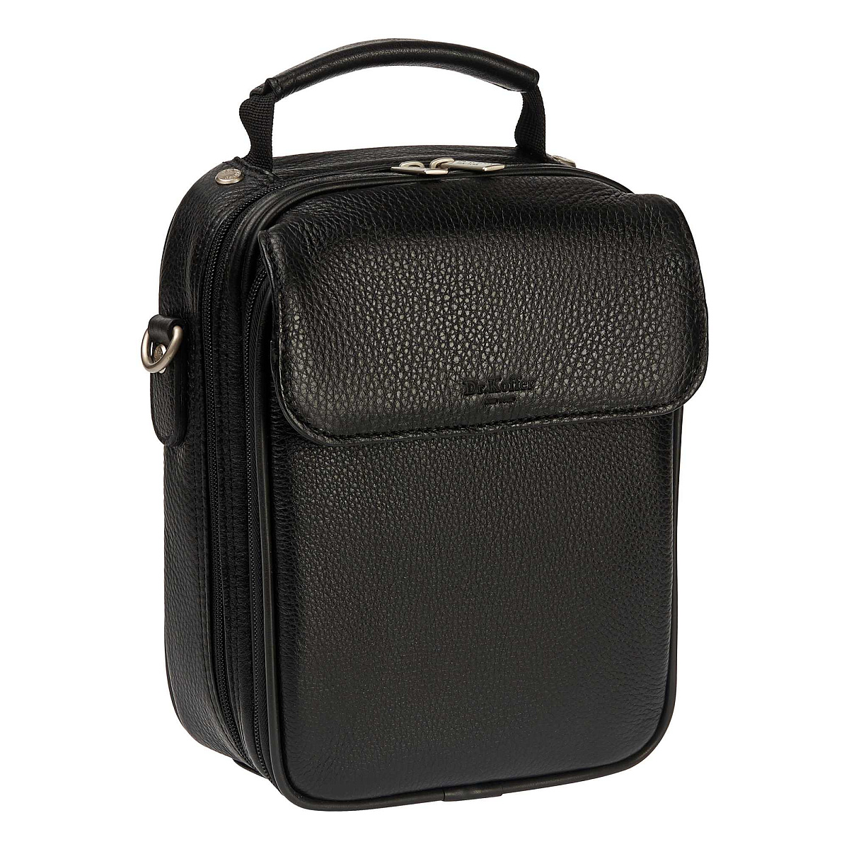Черная кожаная сумка для документов Dr.Koffer B216170-01-04