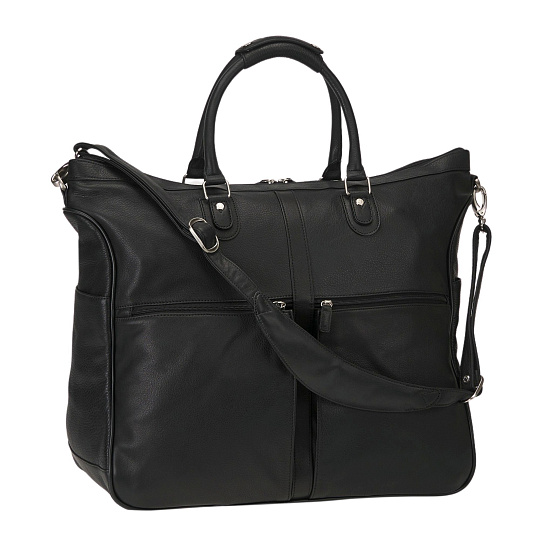 Сумка дорожная Dr.Koffer из натуральной кожи черная