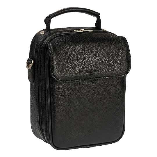 Черная кожаная сумка для документов Dr.Koffer B216170-01-04