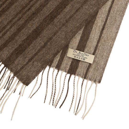 Мужской шерстяной шарф в бежево-коричневую полоску Dr.Koffer S810389-135-77