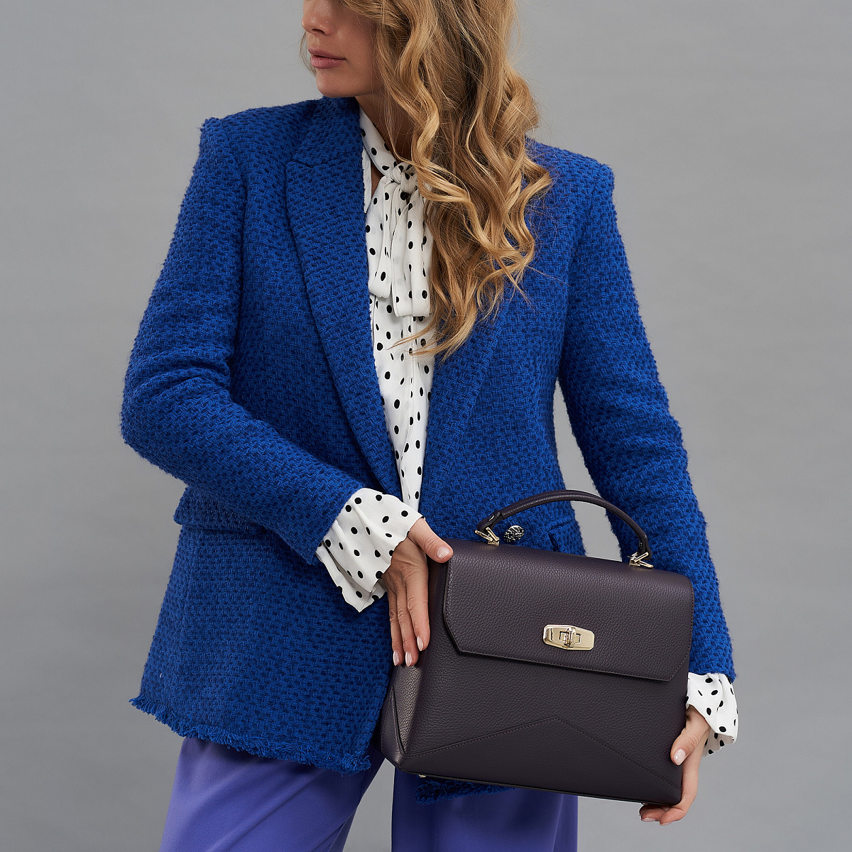 Женская сумка  Dr. Koffer из натуральной кожи фиолетовая