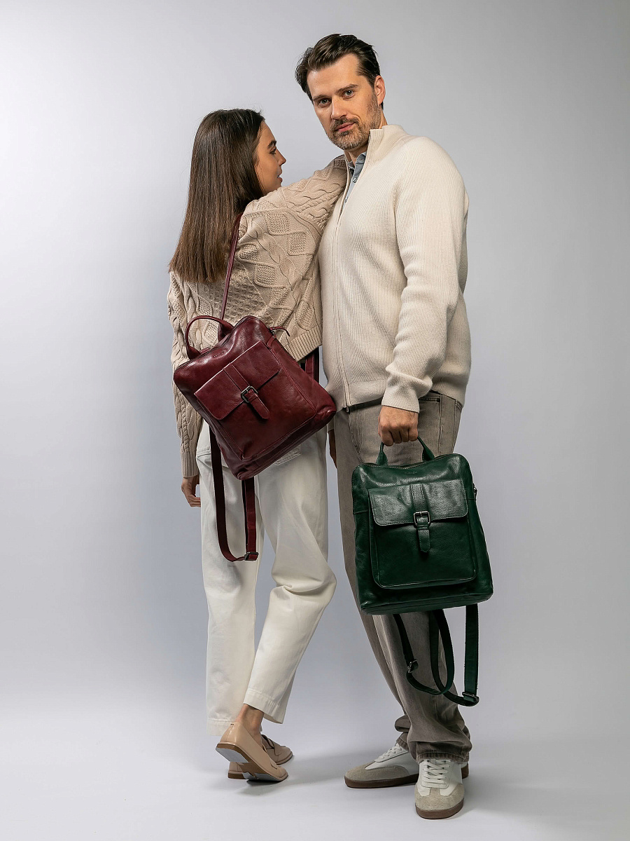 Рюкзак Dr.Koffer из натуральной кожи бордовый