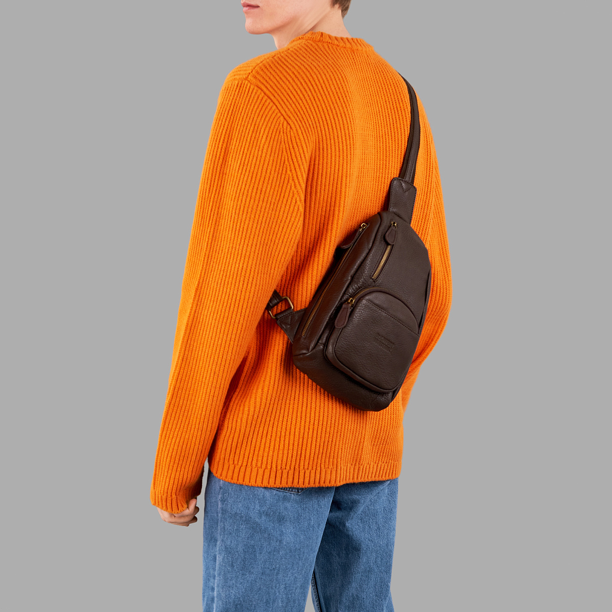 Рюкзак Dr.Koffer из натуральной кожи темно-коричневый