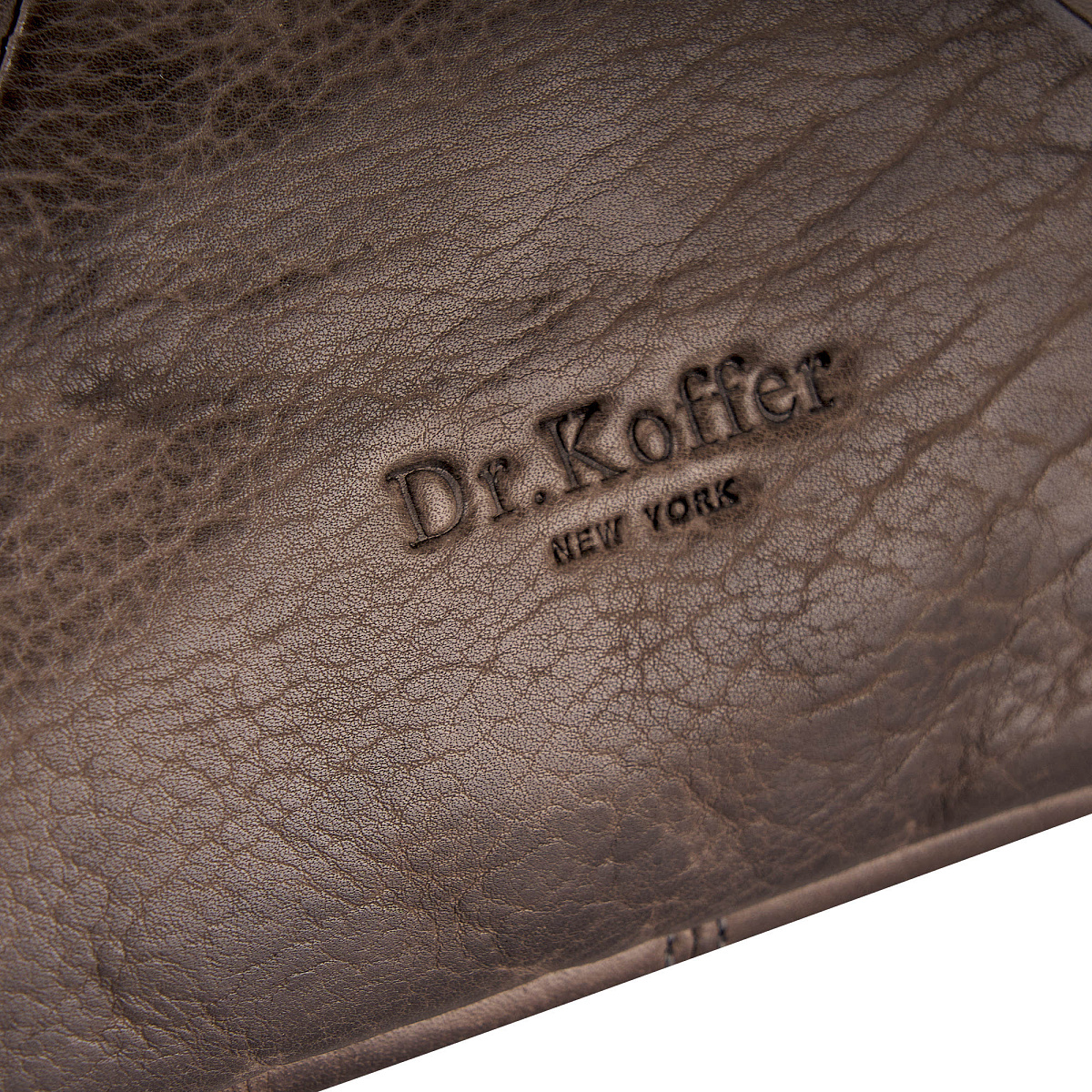 Сумка на пояс Dr. Koffer из натуральной кожи серая