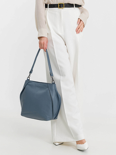 Женская сумка Dr.Koffer из натуральной кожи голубая