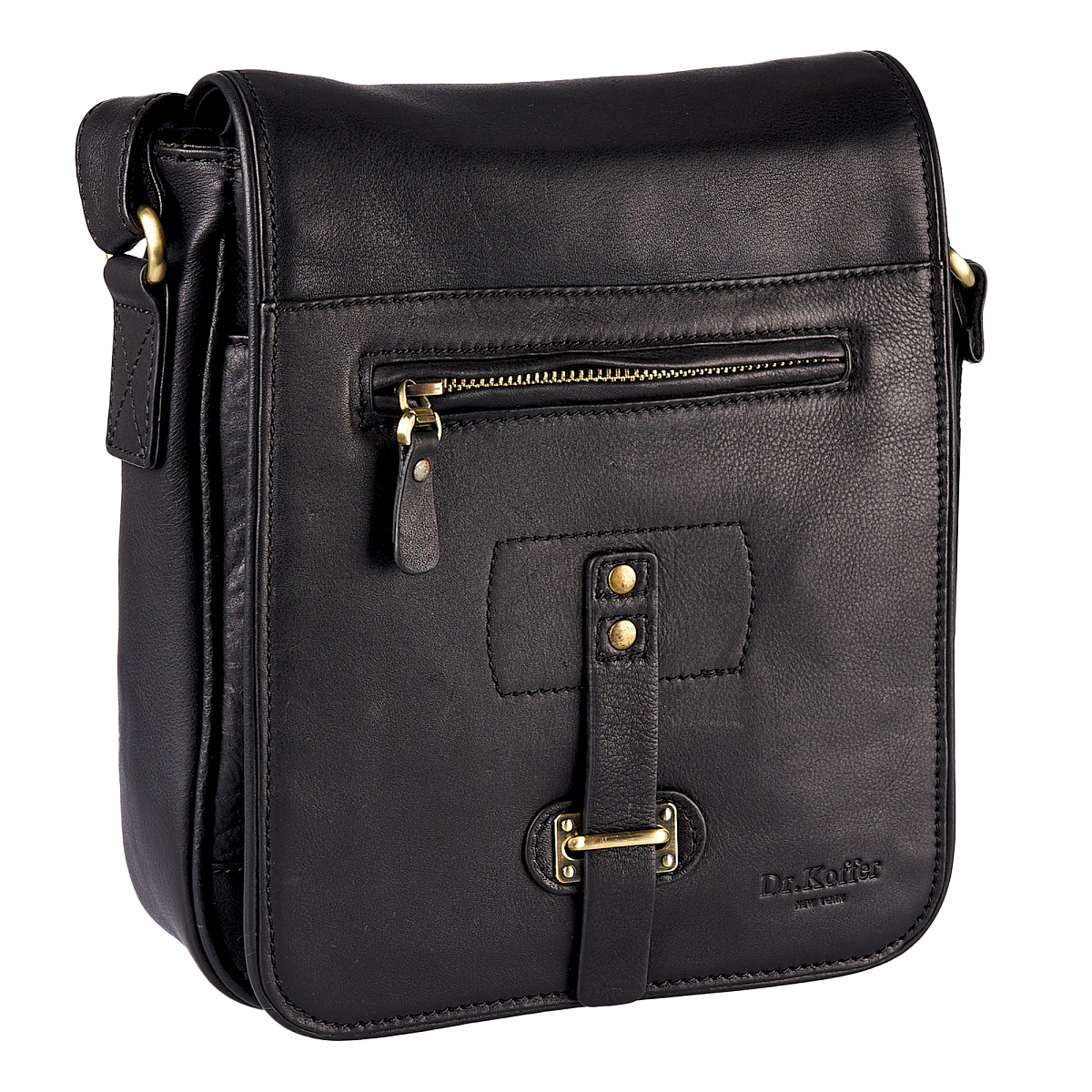 Сумка через плечо Dr.Koffer из натуральной кожи черная