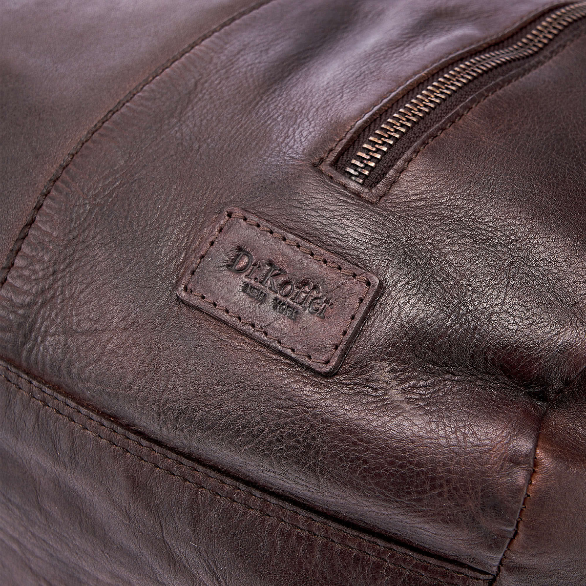 Сумка дорожная Dr.Koffer из натуральной кожи коричневая