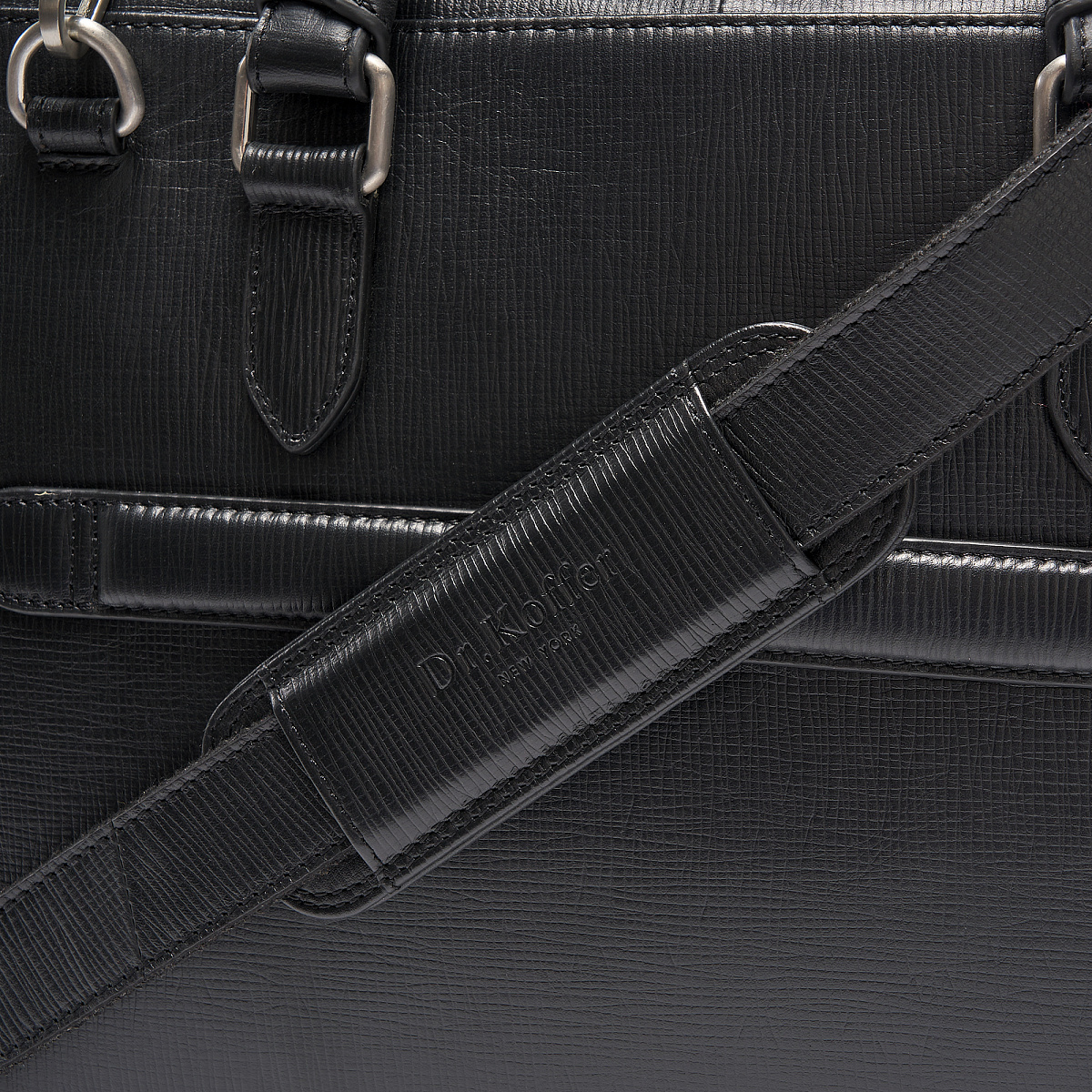 Деловая сумка Dr.Koffer из натуральной кожи черная