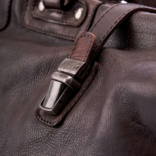 Сумка дорожная Dr.Koffer из натуральной кожи коричневая