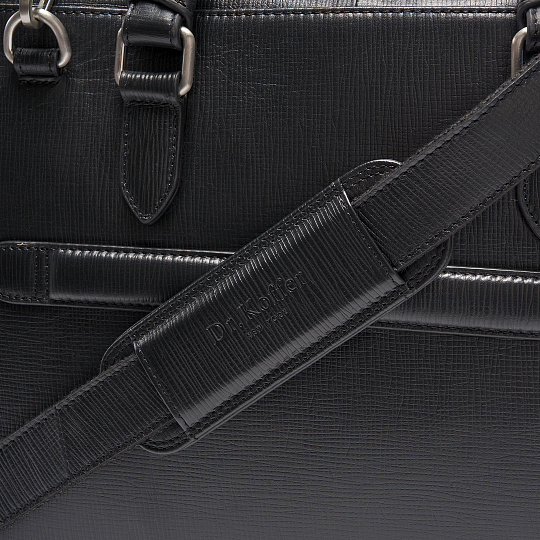 Деловая сумка Dr.Koffer из натуральной кожи черная