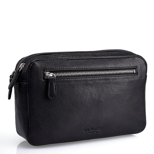 Сумка барсетка из натуральной кожи Dr. Koffer черная