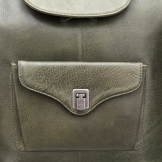 Рюкзак Dr.Koffer из натуральной кожи зеленый