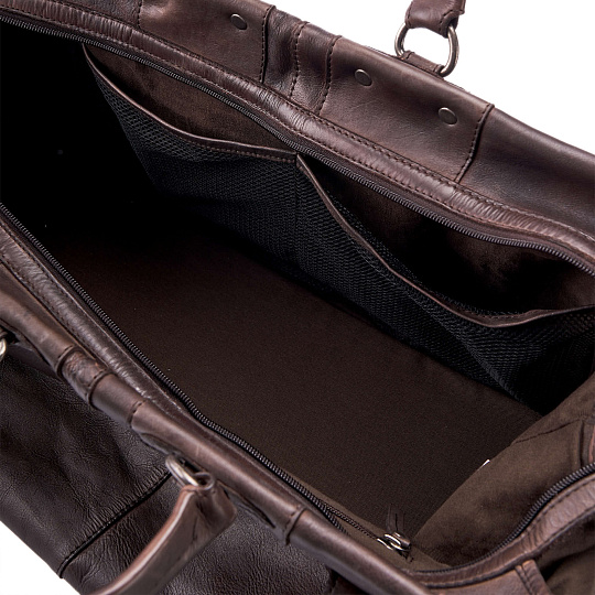 Сумка дорожная Dr.Koffer из натуральной кожи коричневая