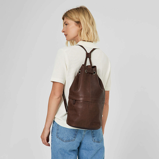 Рюкзак Dr.Koffer из натуральной кожи темно-коричневый