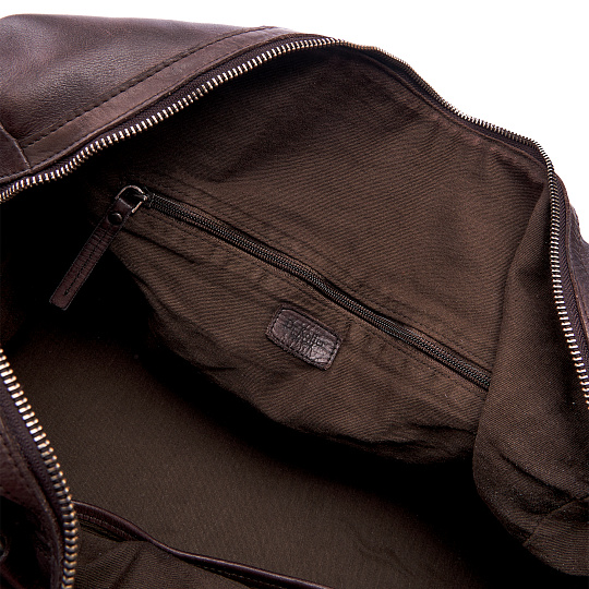 Сумка дорожная Dr.Koffer из натуральной кожи коричневая