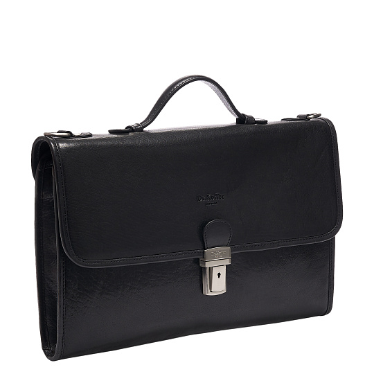 Портфель Dr.Koffer из натуральной кожи черный