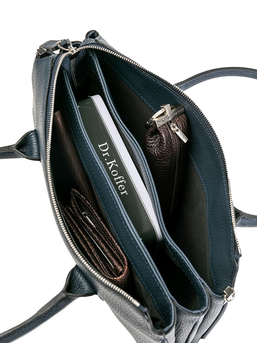 Женская сумка Dr.Koffer из натуральной кожи синяя