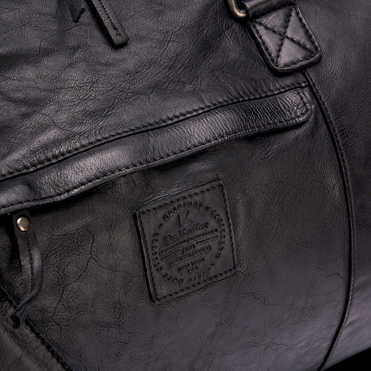 Сумка дорожная Dr.Koffer из натуральной кожи черная