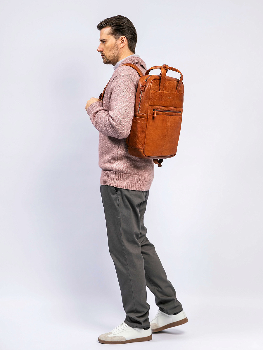 Рюкзак Dr. Koffer из натуральной кожи светло-коричневый