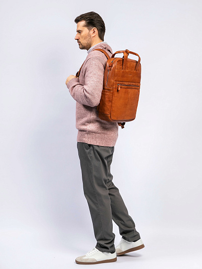Рюкзак Dr. Koffer из натуральной кожи светло-коричневый