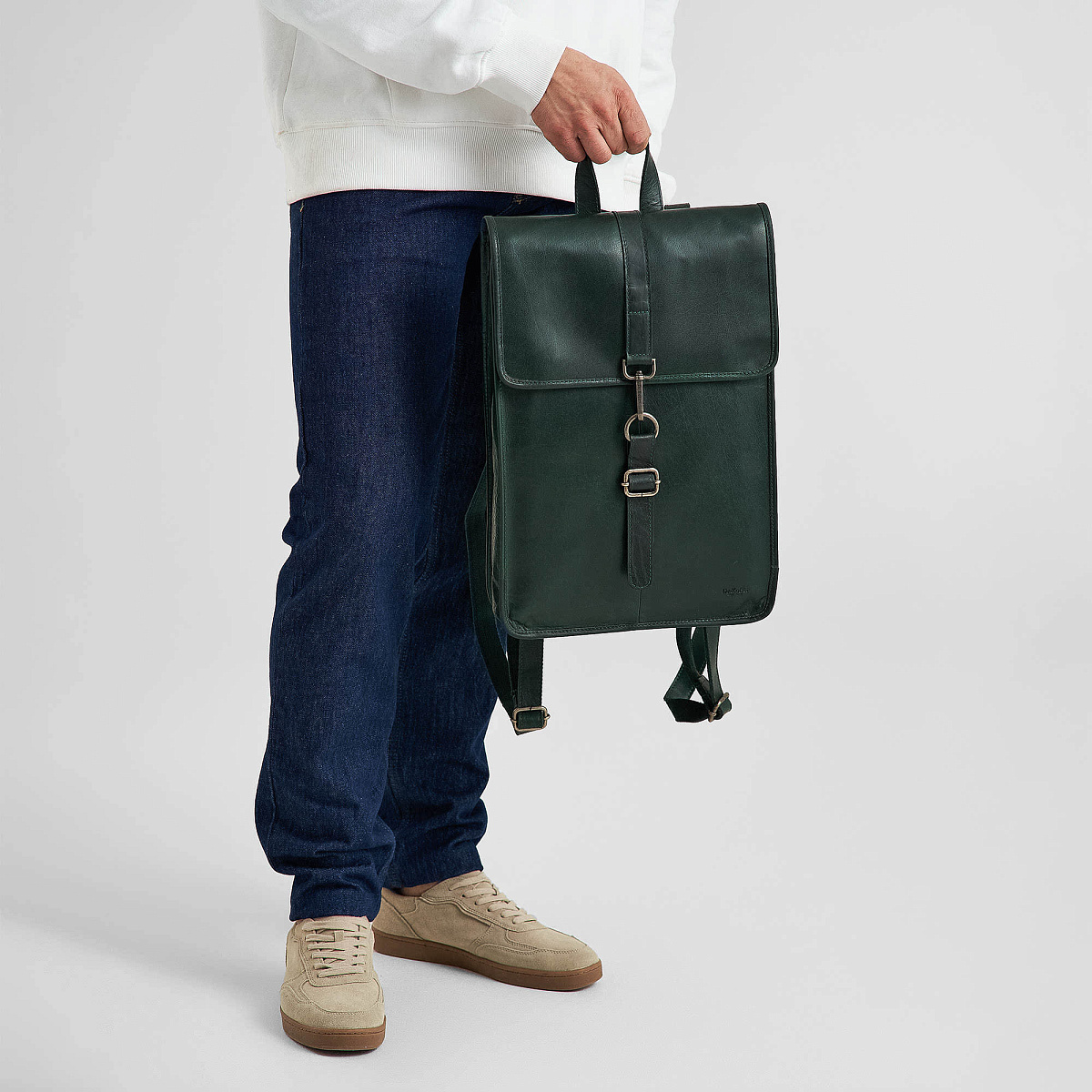 Рюкзак Dr.Koffer из натуральной кожи зеленый