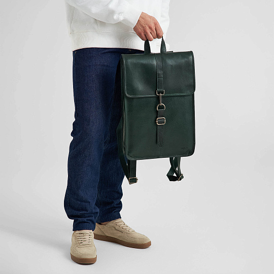 Рюкзак Dr.Koffer из натуральной кожи зеленый