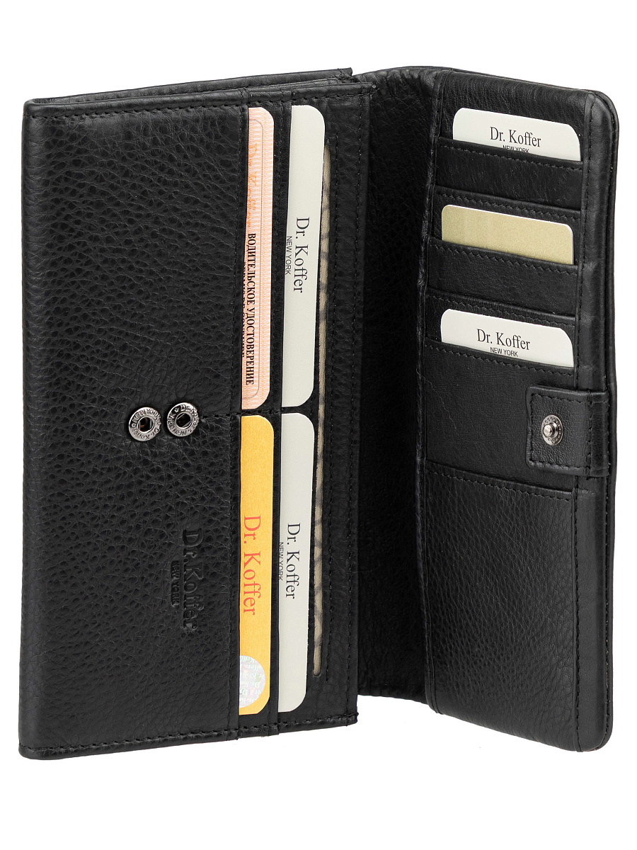 Кошелек Dr.Koffer из натуральной кожи черный