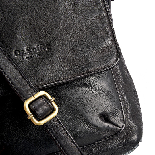Сумка через плечо Dr.Koffer из натуральной кожи черная
