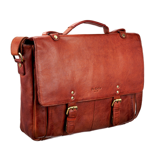 Портфель Dr.Koffer из натуральной кожи светло-коричневый