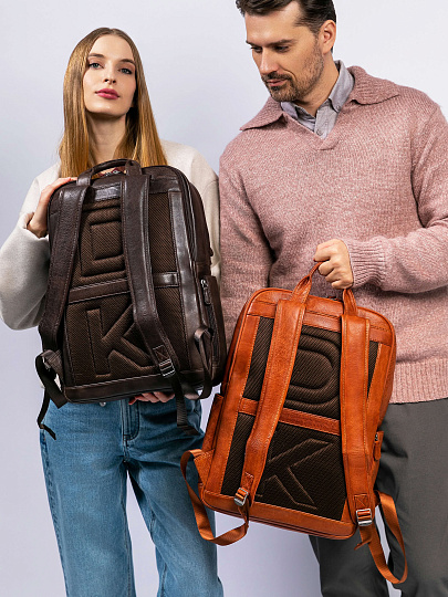 Рюкзак Dr. Koffer из натуральной кожи коричневый