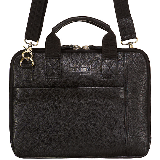 Деловая сумка Dr.Koffer из натуральной кожи черная