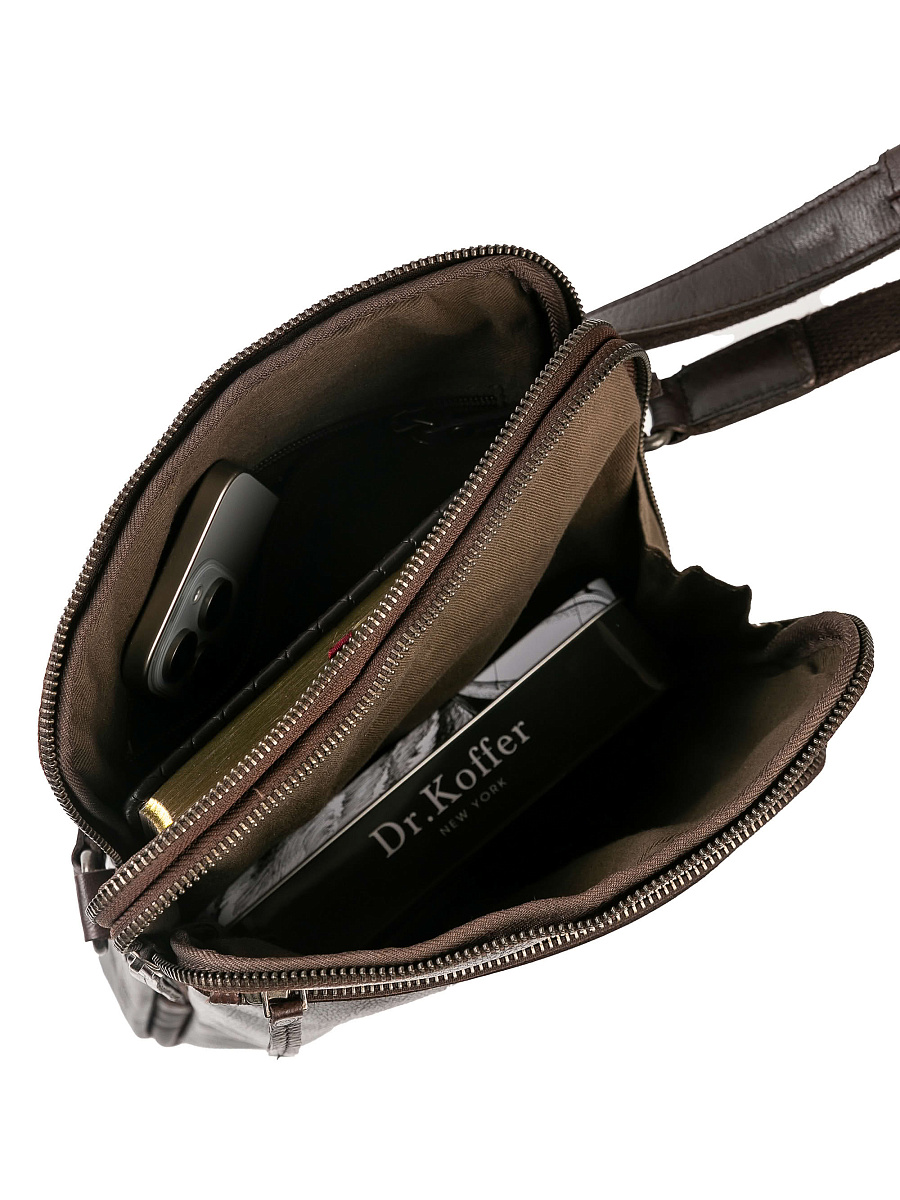 Сумка через плечо Dr.Koffer из натуральной кожи коричневая