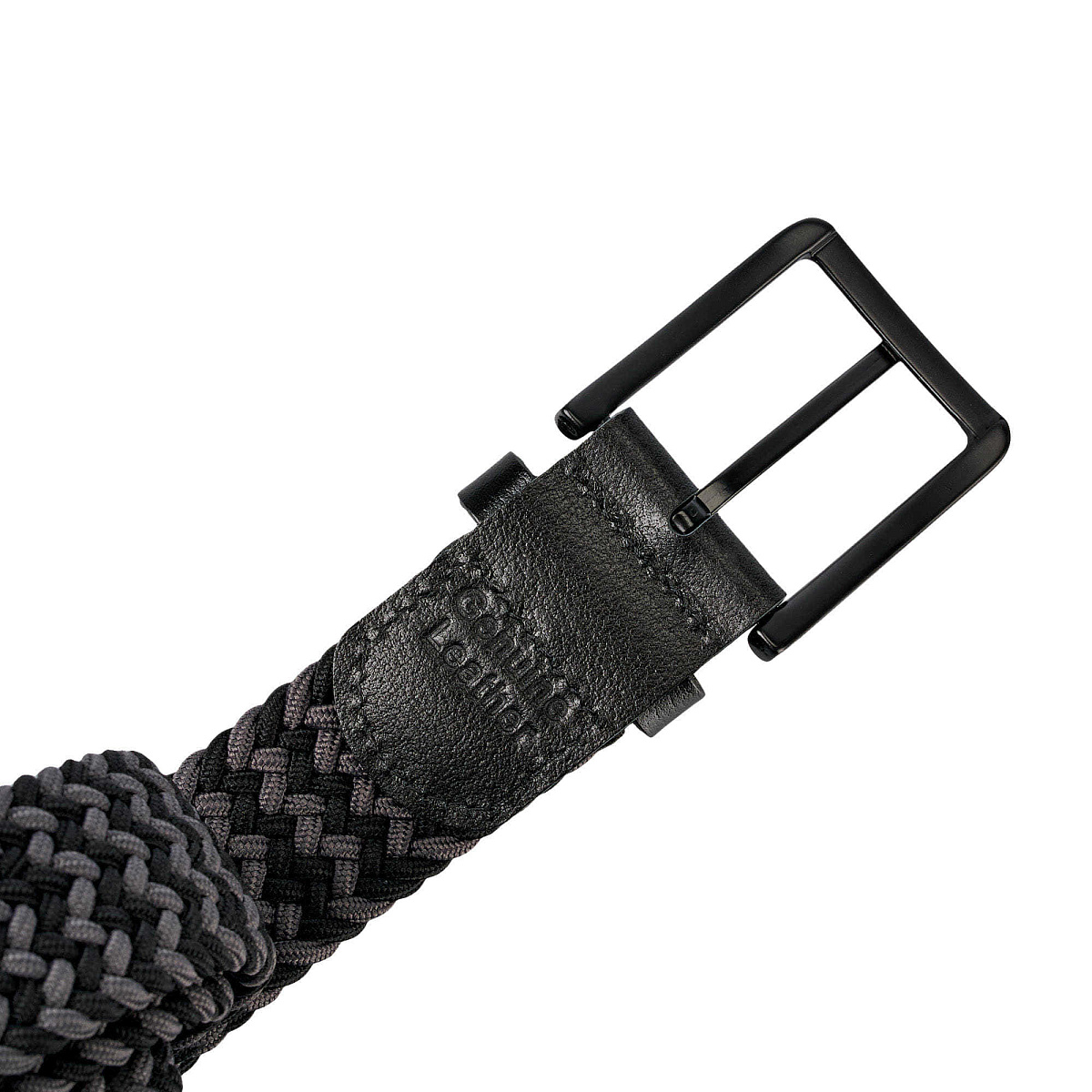 Ремень Dr.Koffer из натуральной кожи и текстиля черно-серый