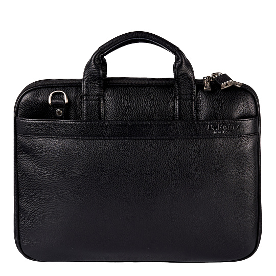 Деловая сумка Dr.Koffer из натуральной кожи черная