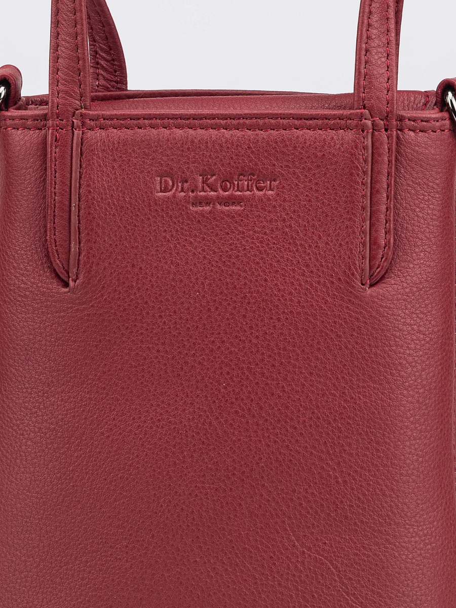 Сумка через плечо Dr.Koffer из натуральной кожи бордовая