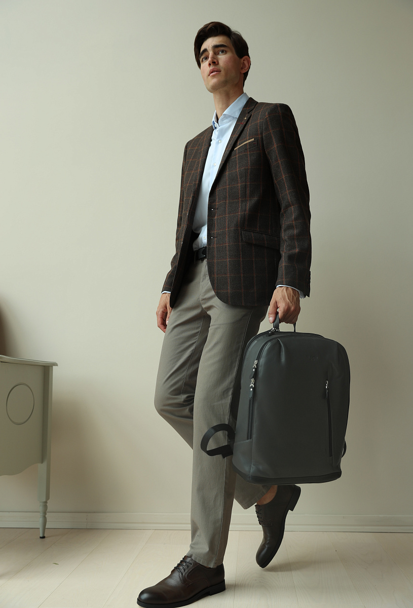 Рюкзак Dr.Koffer из натуральной кожи серый